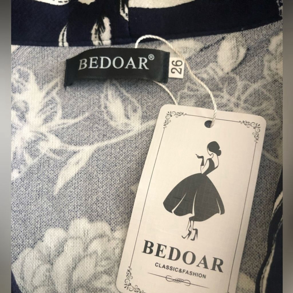 BEDOAR Floral Midi Dress Tie Front Size 26W NWT - Picture 6 of 7